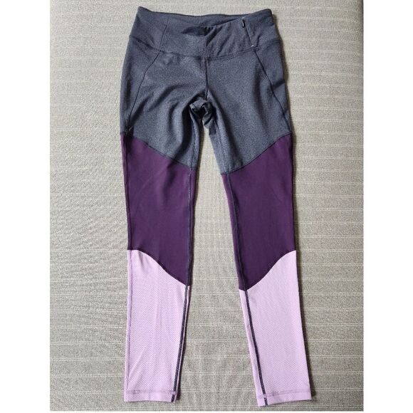 CALIA by Carrie Underwood Colorblock Leggings Gray Purple Mesh Size Medium - Picture 3 of 8